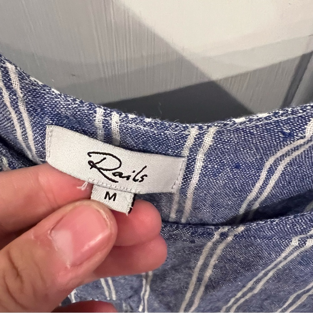 Rails Mattie Tiered Linen Ruffle Mini Dress: Mixe… - image 4